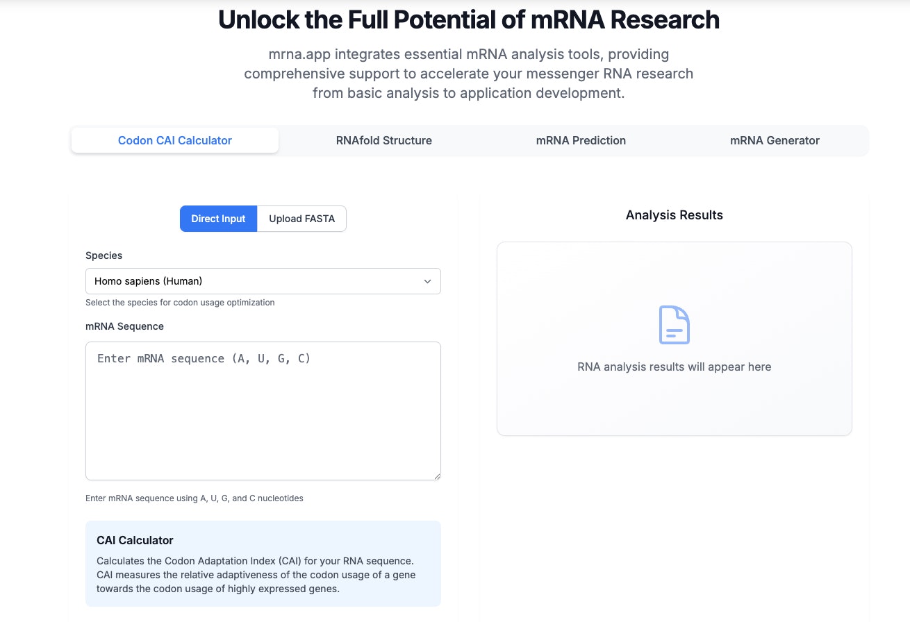 mrna.app - Piattaforma di analisi della sequenza di mRNA completa media 2