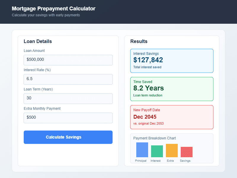 Média Calculateur de prépaiement - Calculateur de prépaiement de prêt professionnel avec des graphiques interactifs. 2