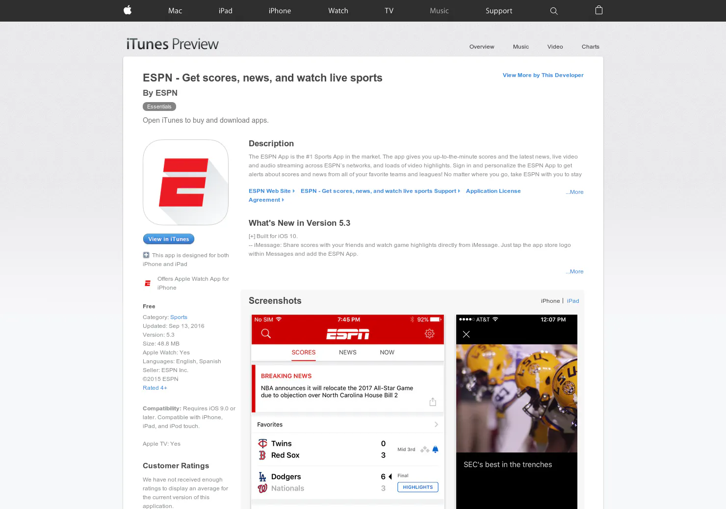 ESPN for iPad