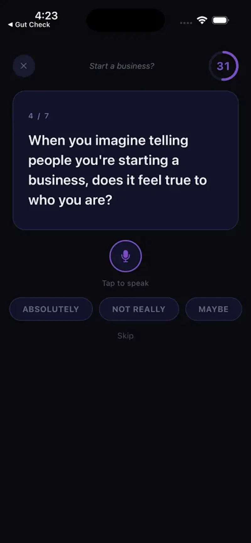 GutCheck Decision App screenshot 5