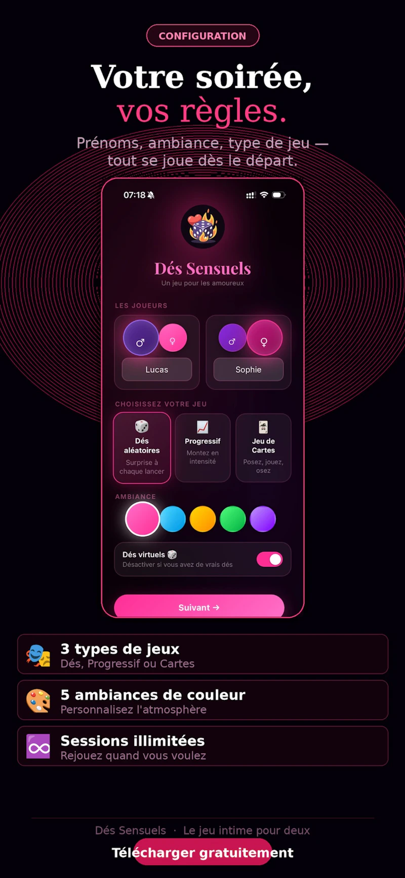 Dés Sensuels screenshot 2