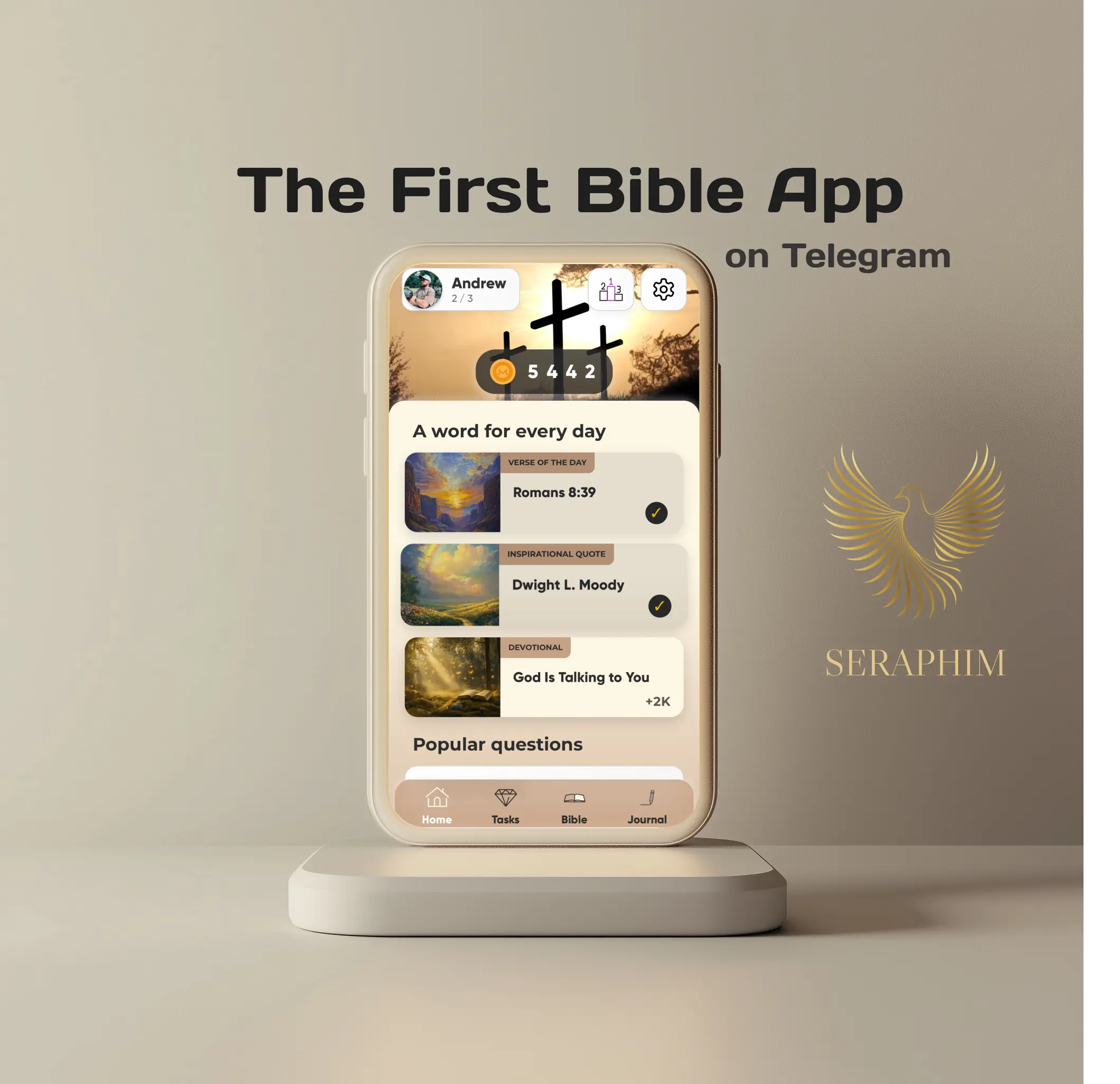 Bibbia Seraphim - Versi della Bibbia quotidiana, compiti coinvolgenti, devozionali, guadagnare token media 1