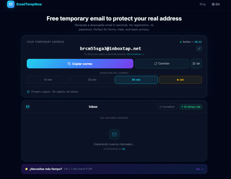 EmailTempNow screenshot 2