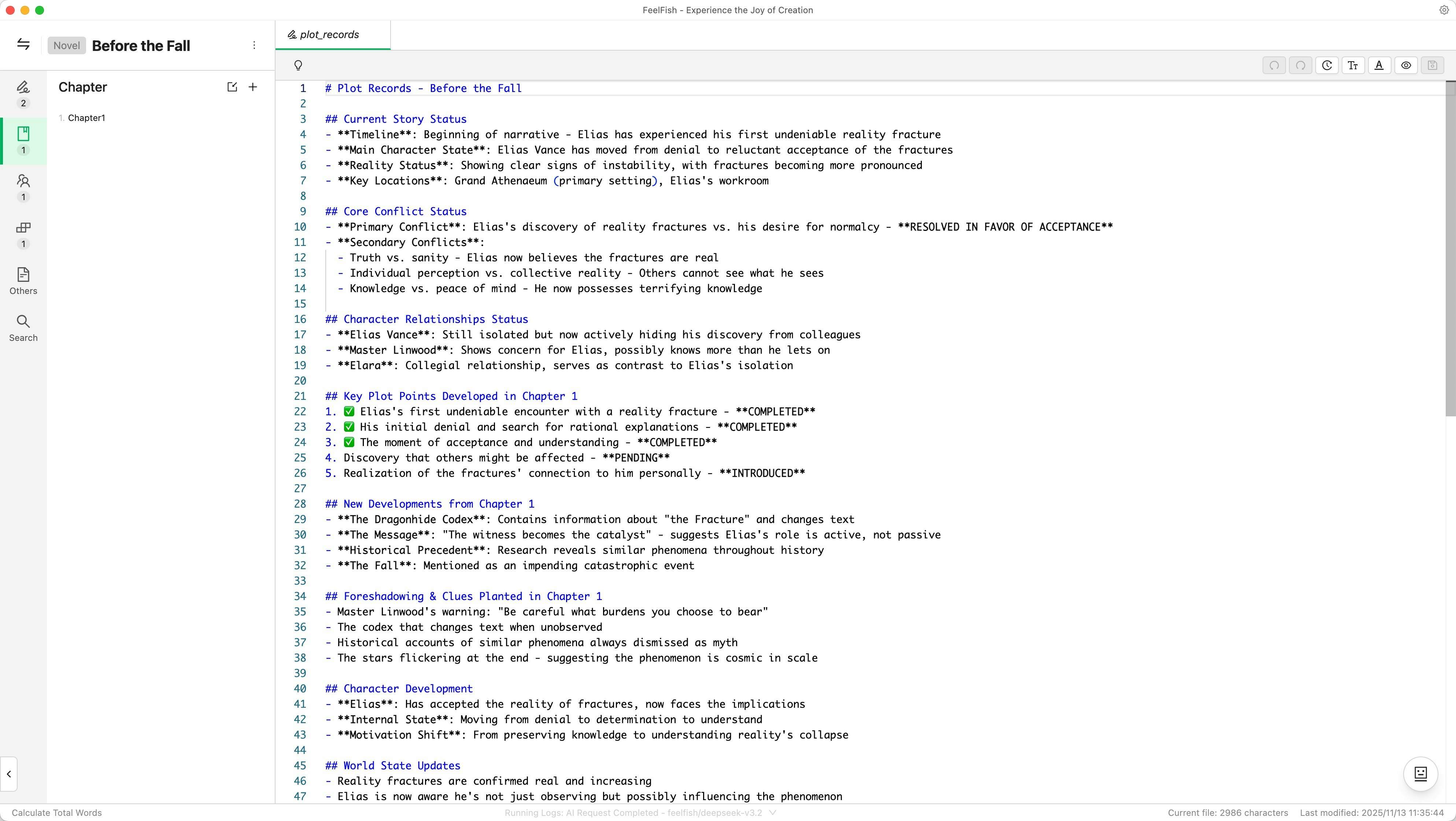 FeelFish - AI Novel Writing Agent - Screenshot 4 preview