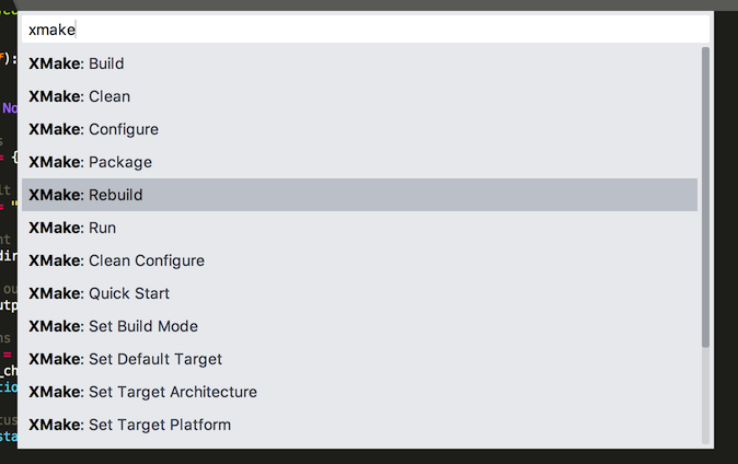 A XMake integration in Sublime Text gallery image