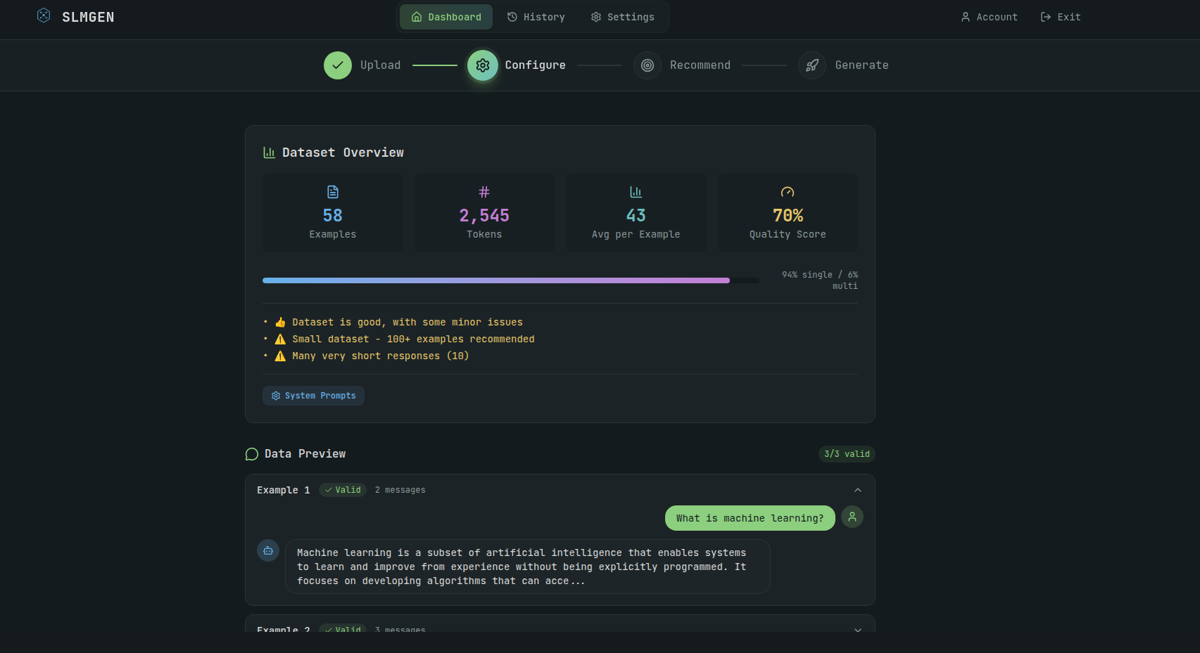 SLMGen - Screenshot 4 showing product features and functionality