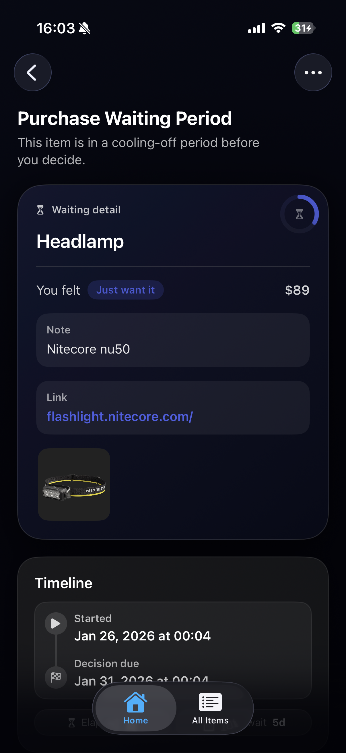 Not Yet - Screenshot 2 showing product features and functionality