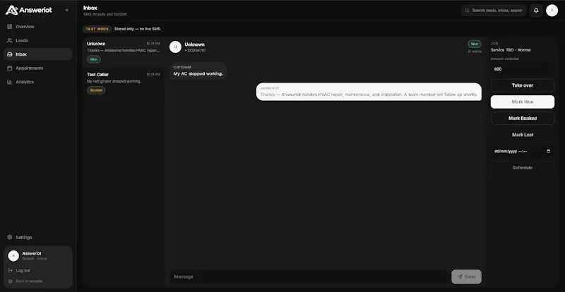 Answeriot — Missed Calls to Jobs screenshot 3