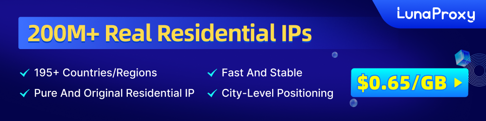 LunaProxy - Main product screenshot demonstrating key features and user interface