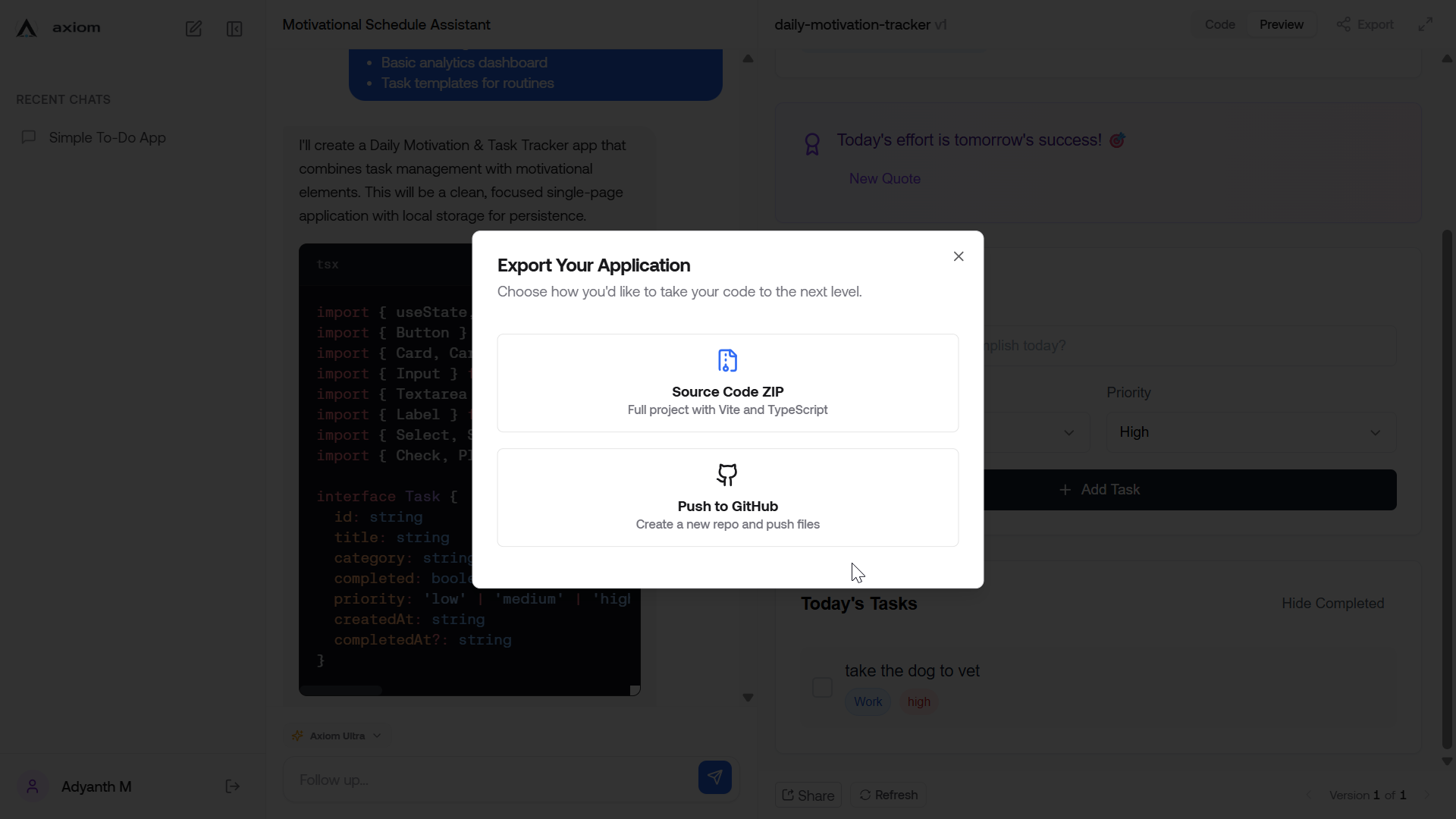 Axiom Coder - Screenshot 4 showing product features and functionality