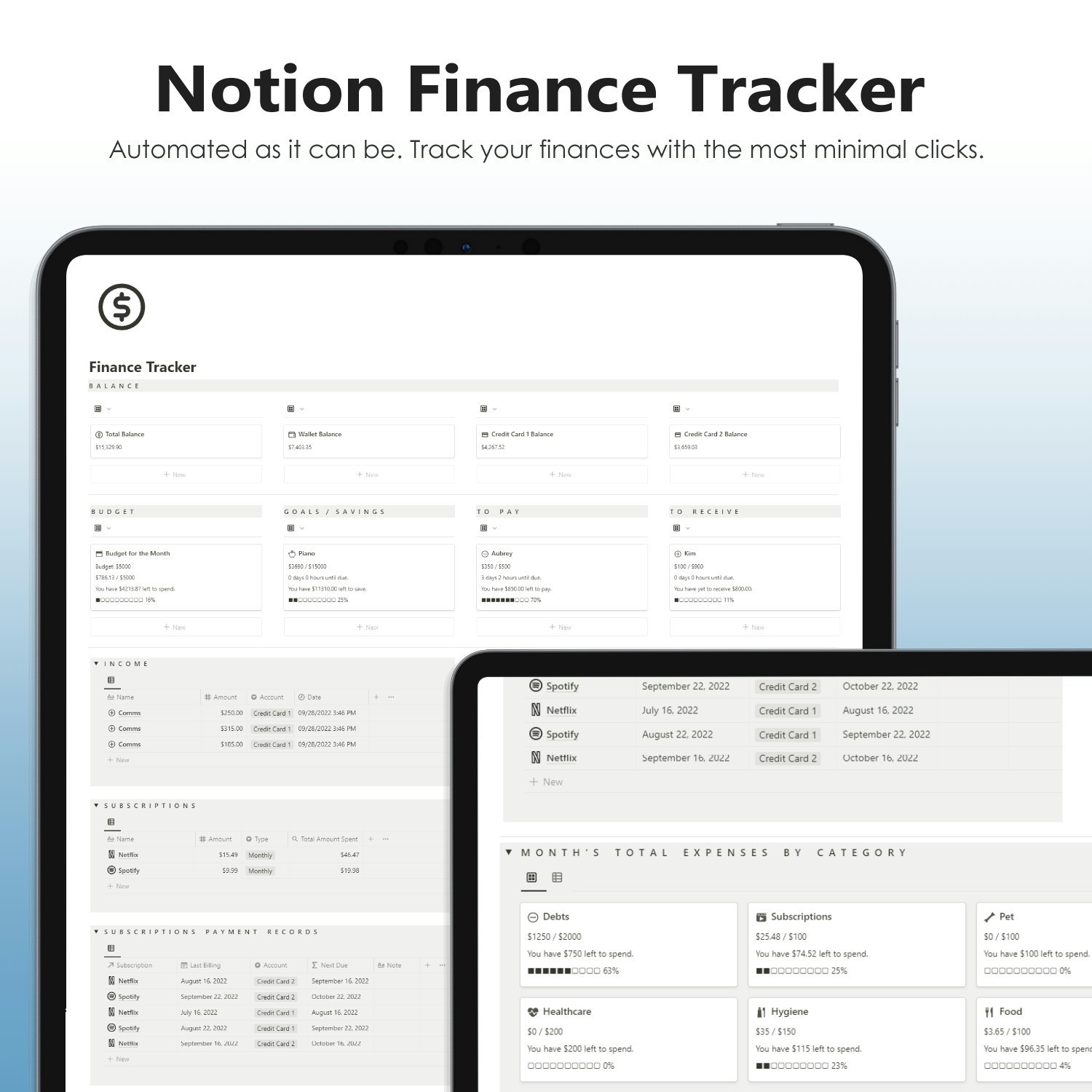 Notion Finance Tracker Template