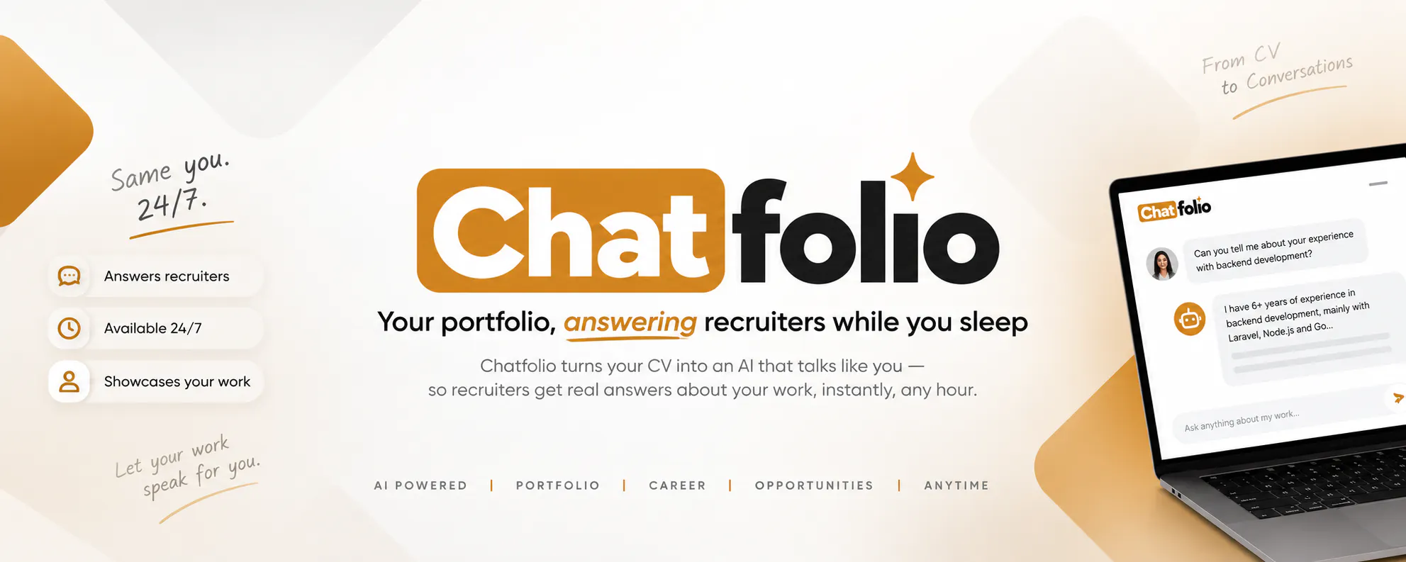 Chatfolio product banner