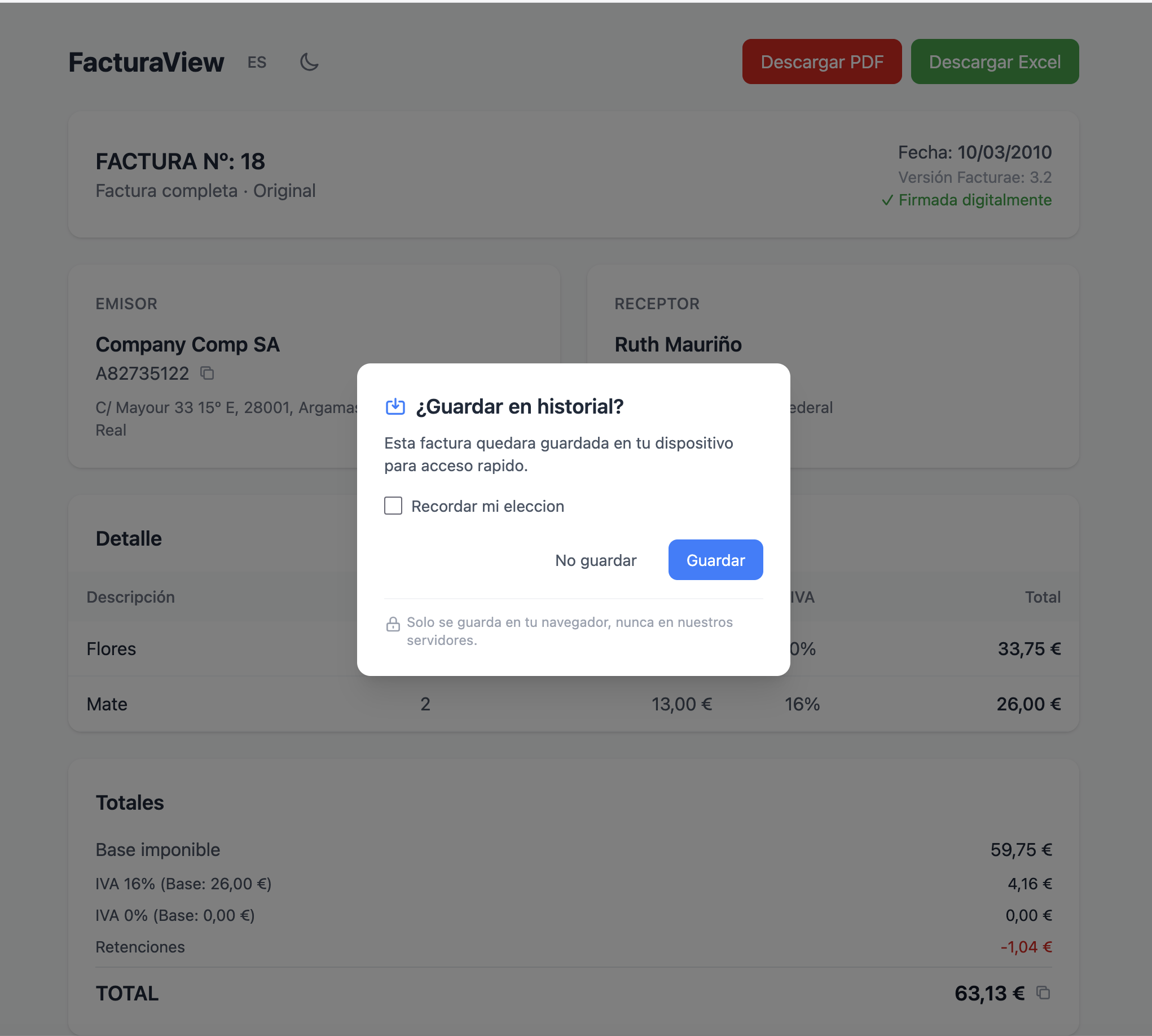 FacturaView - Screenshot 3 showing product features and functionality