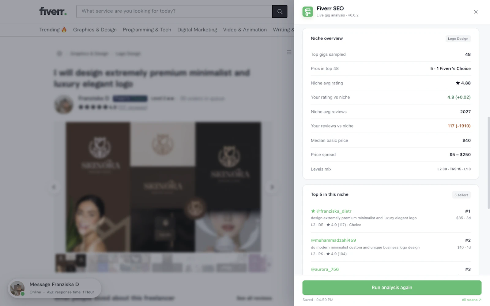 Fiverr SEO Analyzer screenshot 10