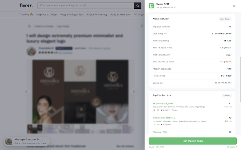 Fiverr SEO Analyzer screenshot 10