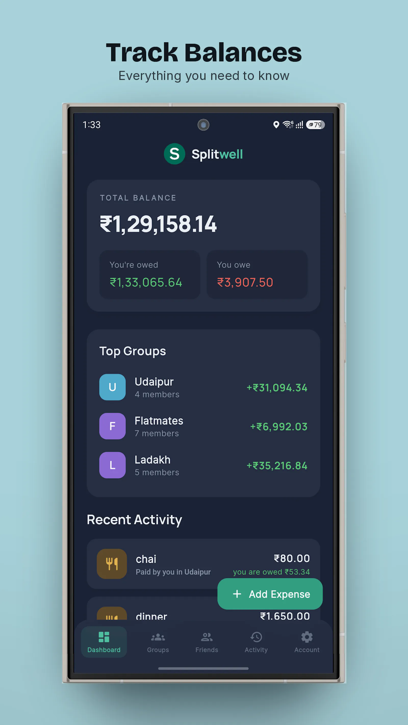 Splitwell: Split expenses screenshot 1