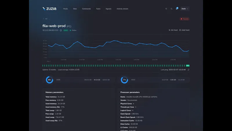 Zuzia — Server & website monitoring screenshot 1 (video preview)