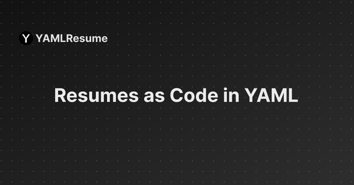 Media Yamlresume - Resume sebagai kod di yaml 2