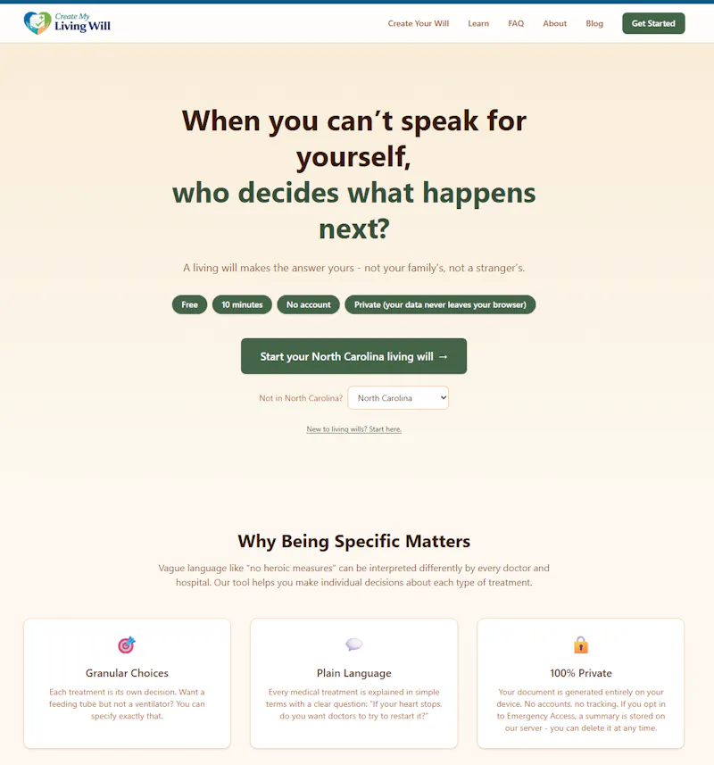 Create My Living Will screenshot 1
