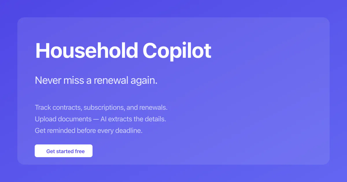 Banner del producto Household Copilot