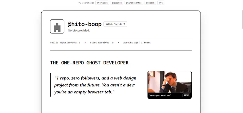 GitHub Roast  screenshot 1