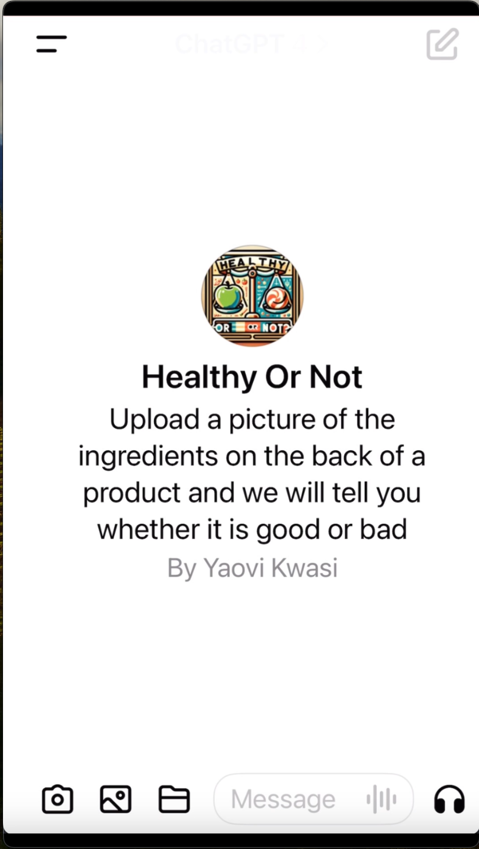 Healthy or Not GPT gallery image