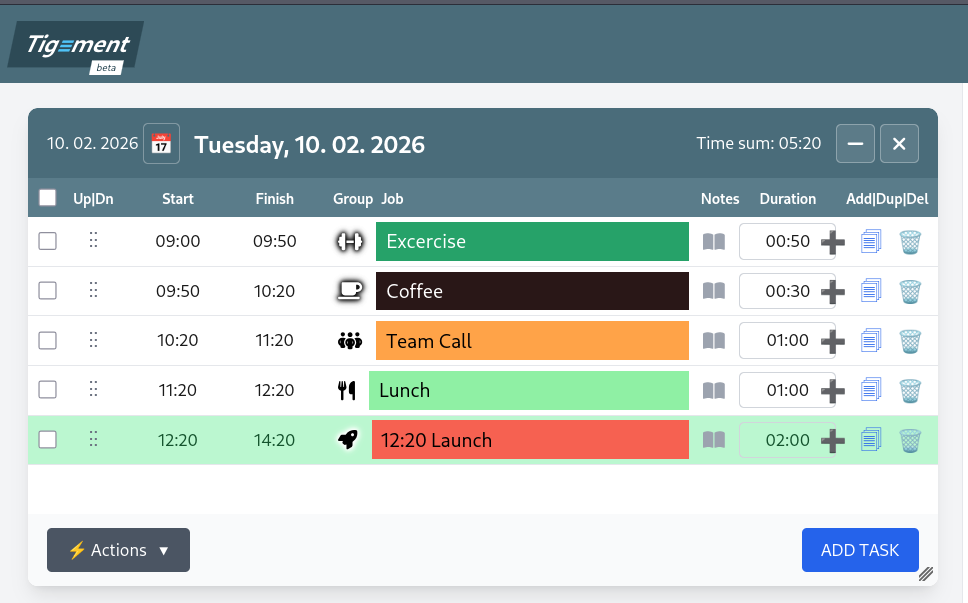 Tigement - Main product screenshot demonstrating key features and user interface