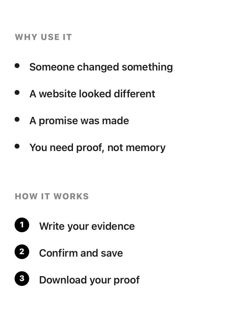 EvidenceBox - Screenshot 2 showing product features and functionality