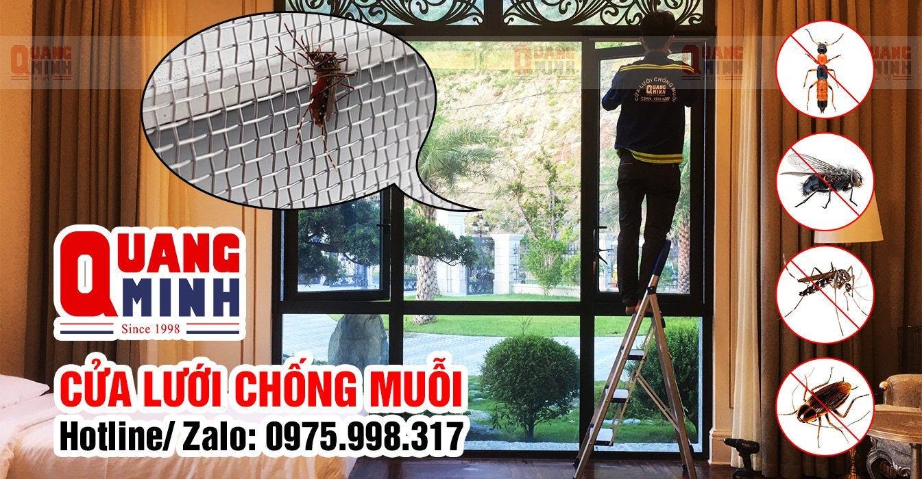 Cửa lưới chống muỗi Quang Minh