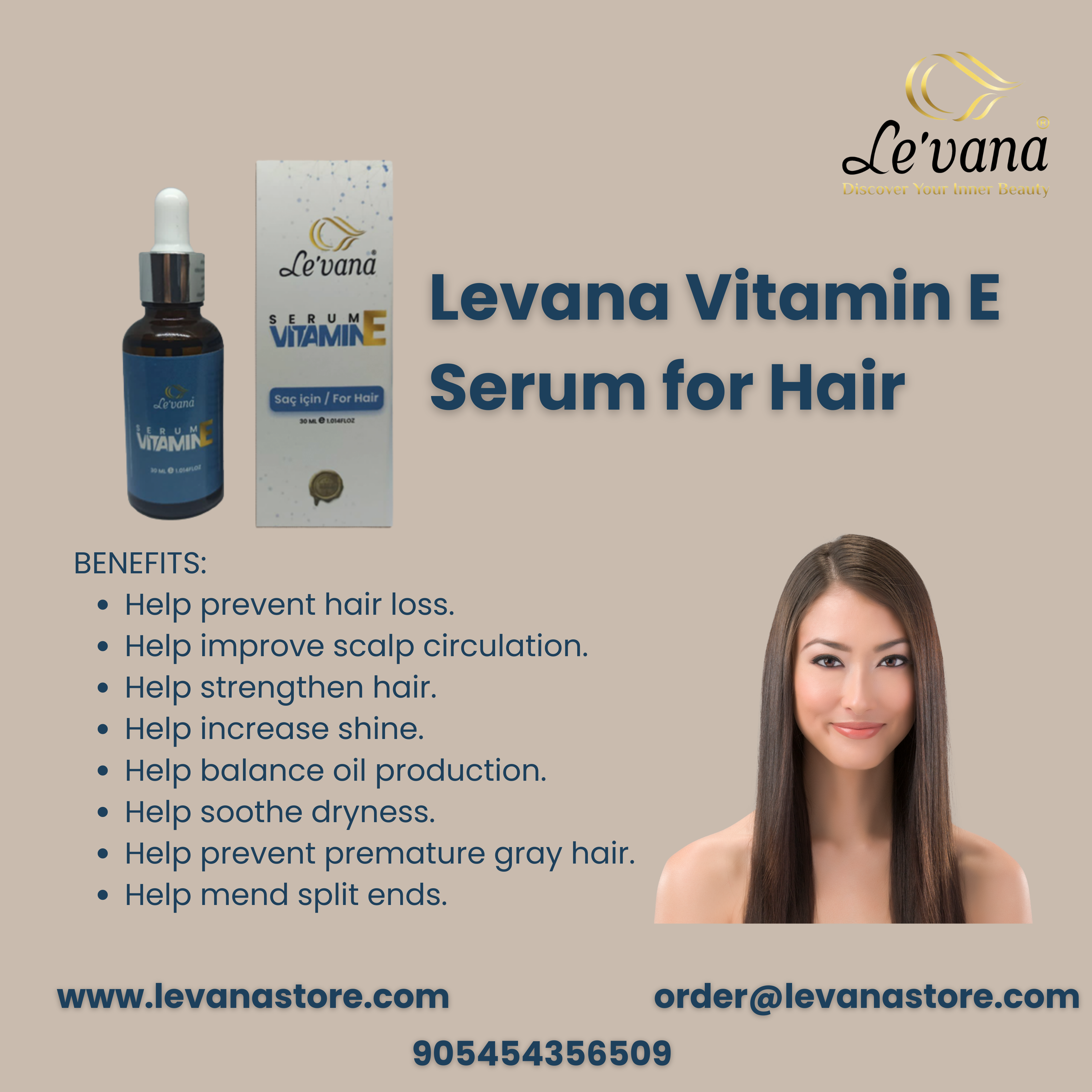 Levana Vitamin E Serum for Hair 