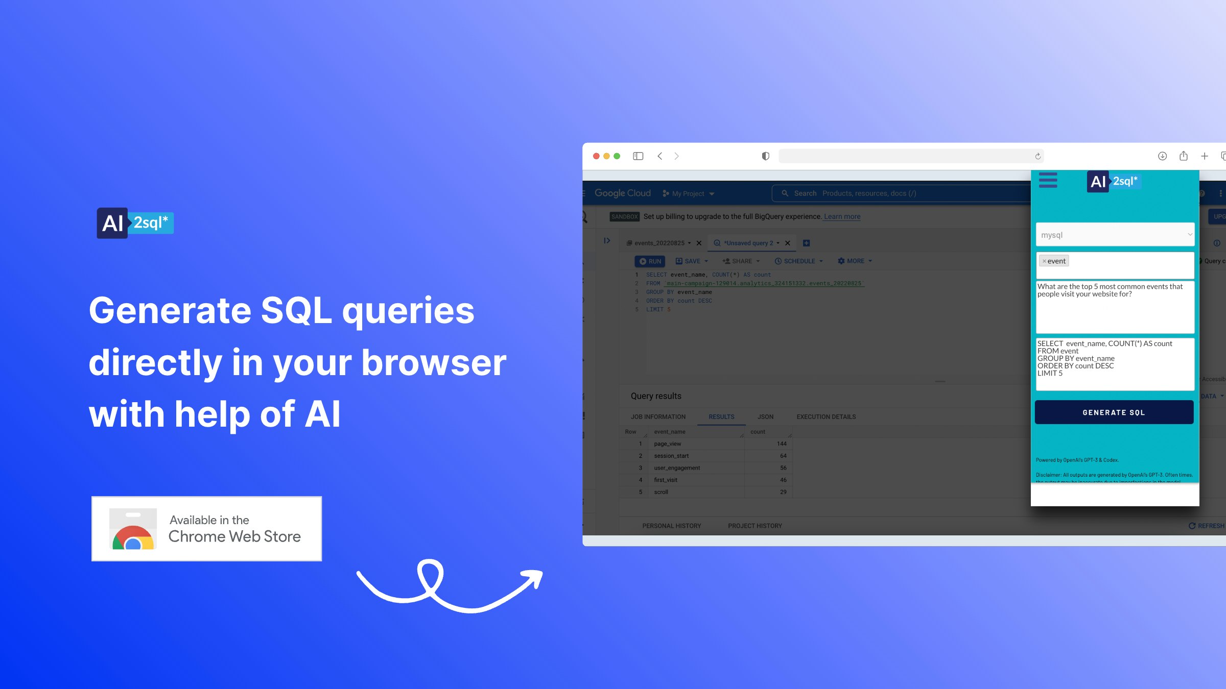AI2SQL تمديد الكروم media 1