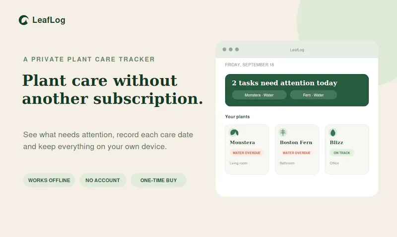 LeafLog screenshot 1
