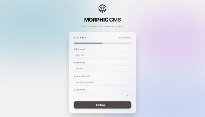 Morphic CMS screenshot 6