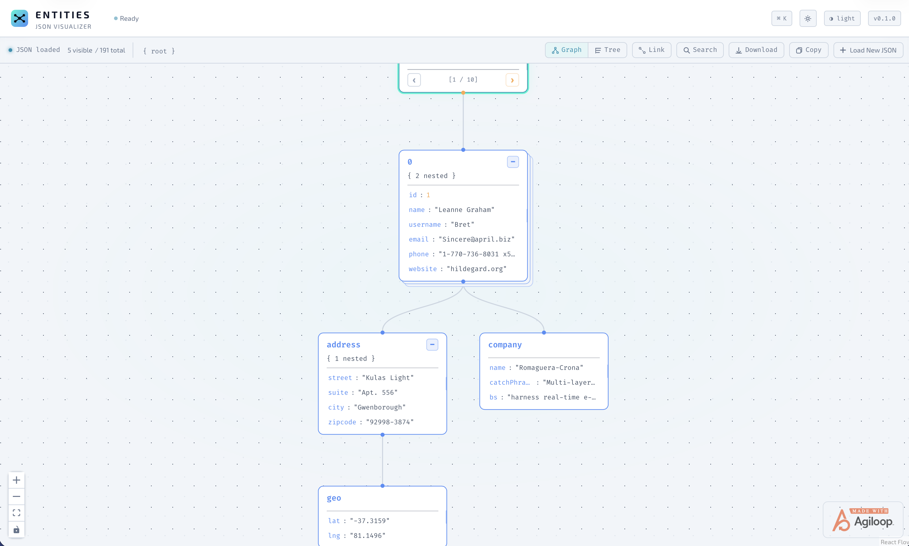 Entities — Visual JSON Explorer gallery image