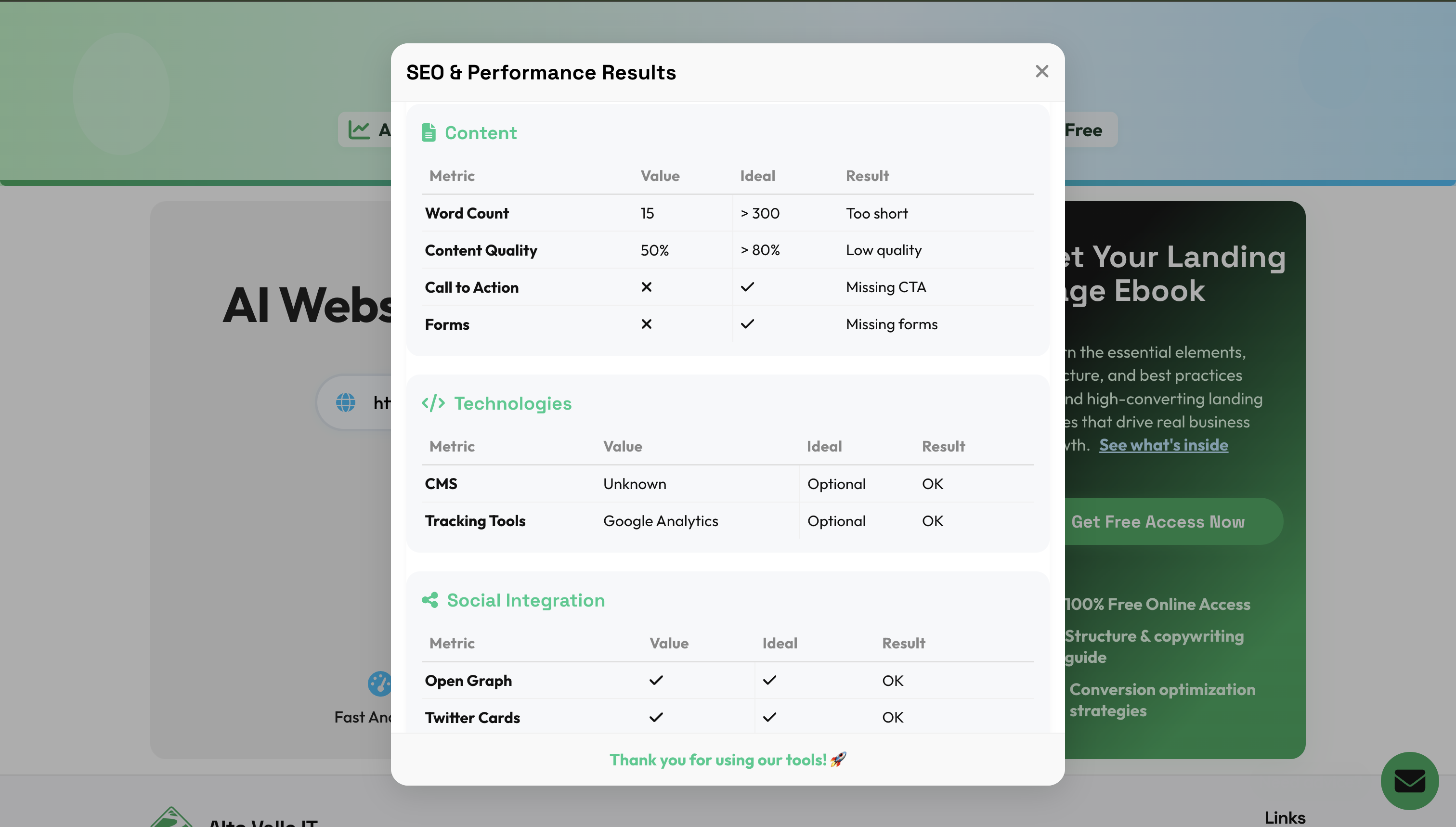 Free Website Analyzer Tool gallery image