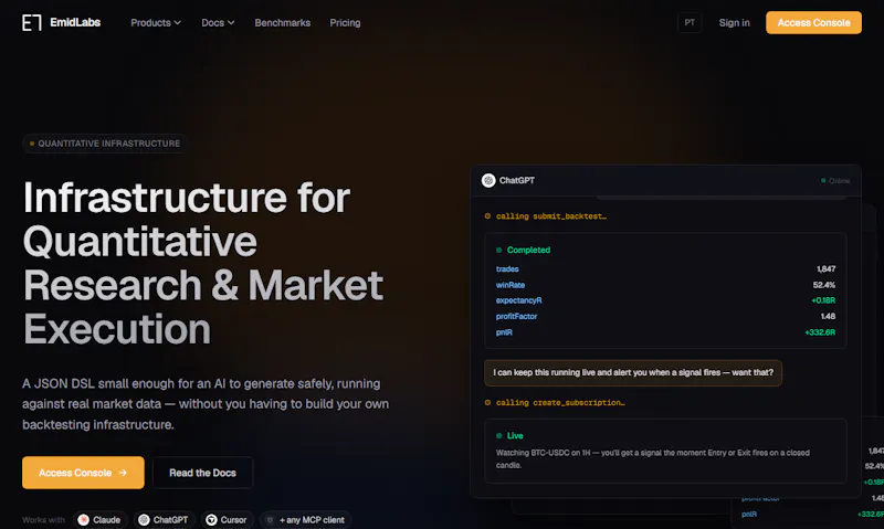 EmidLabs — Quant Trading Infra screenshot 1