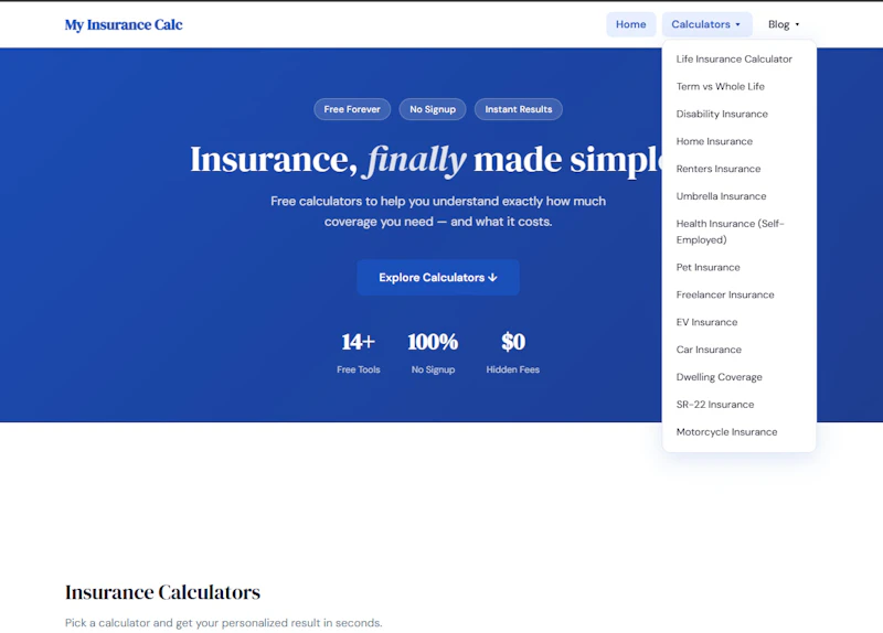 My Insurance Calc screenshot 1