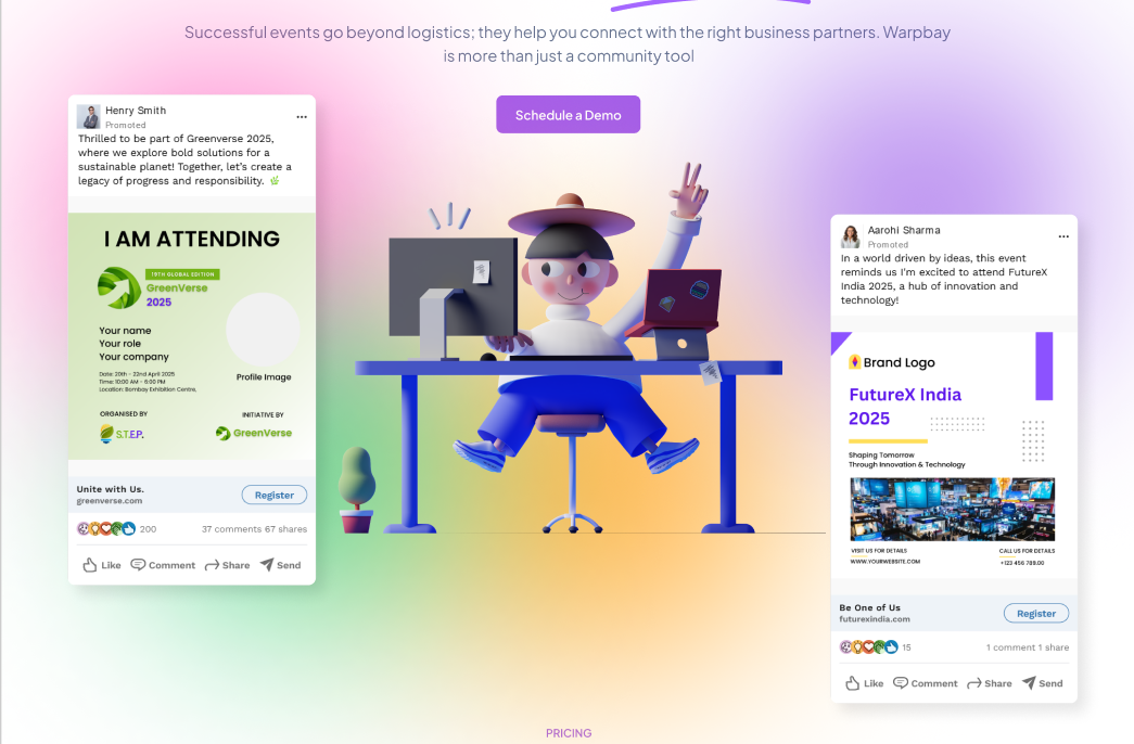 Mídia 3 de Warbay - Fluxos de trabalho da IA e plataforma de inteligência de dados para eventos