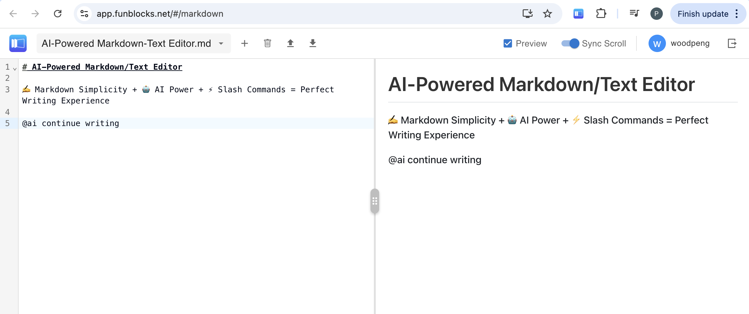 FunBlocks AI Markdown Editor  gallery image