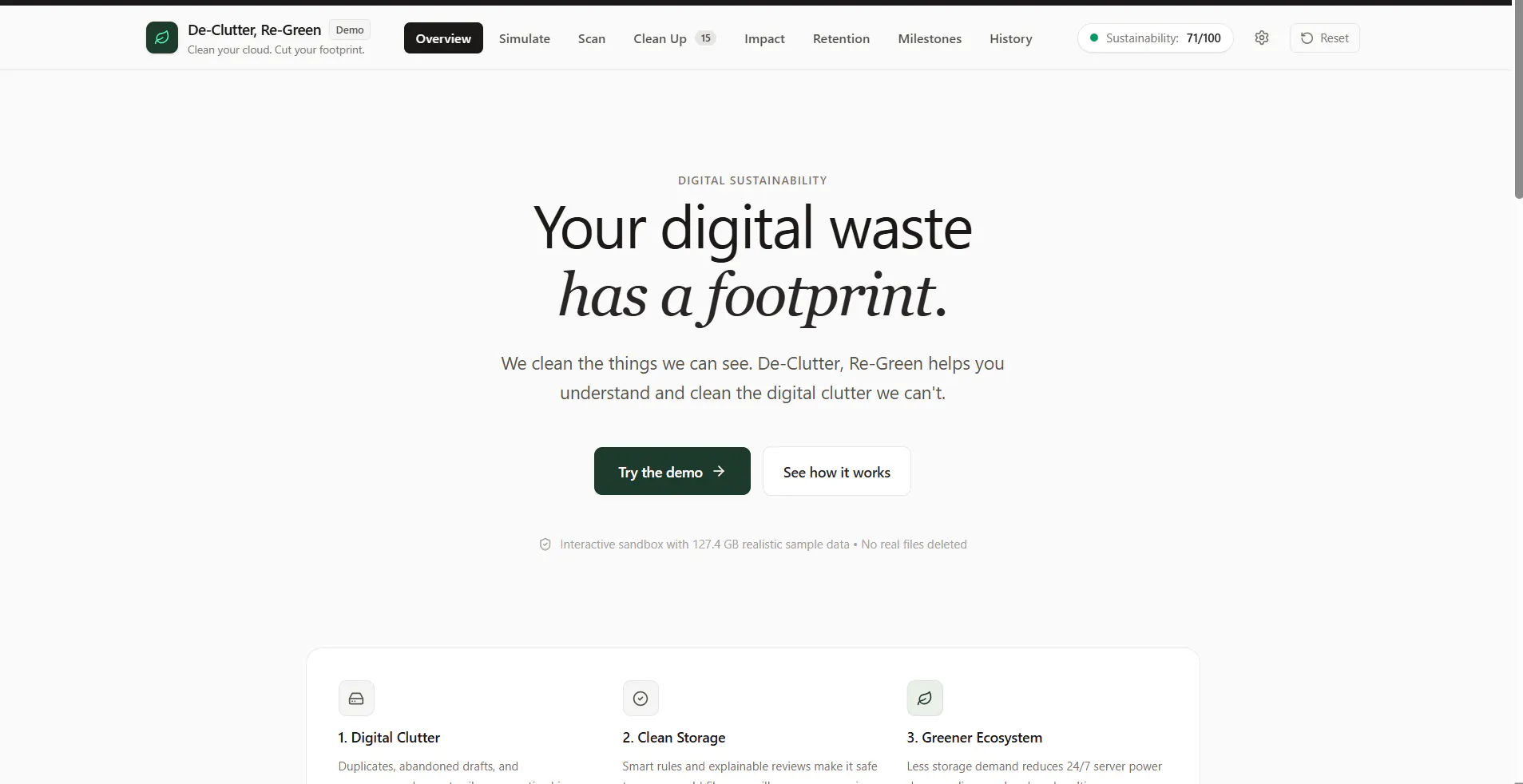 De-Clutter De-Green logo