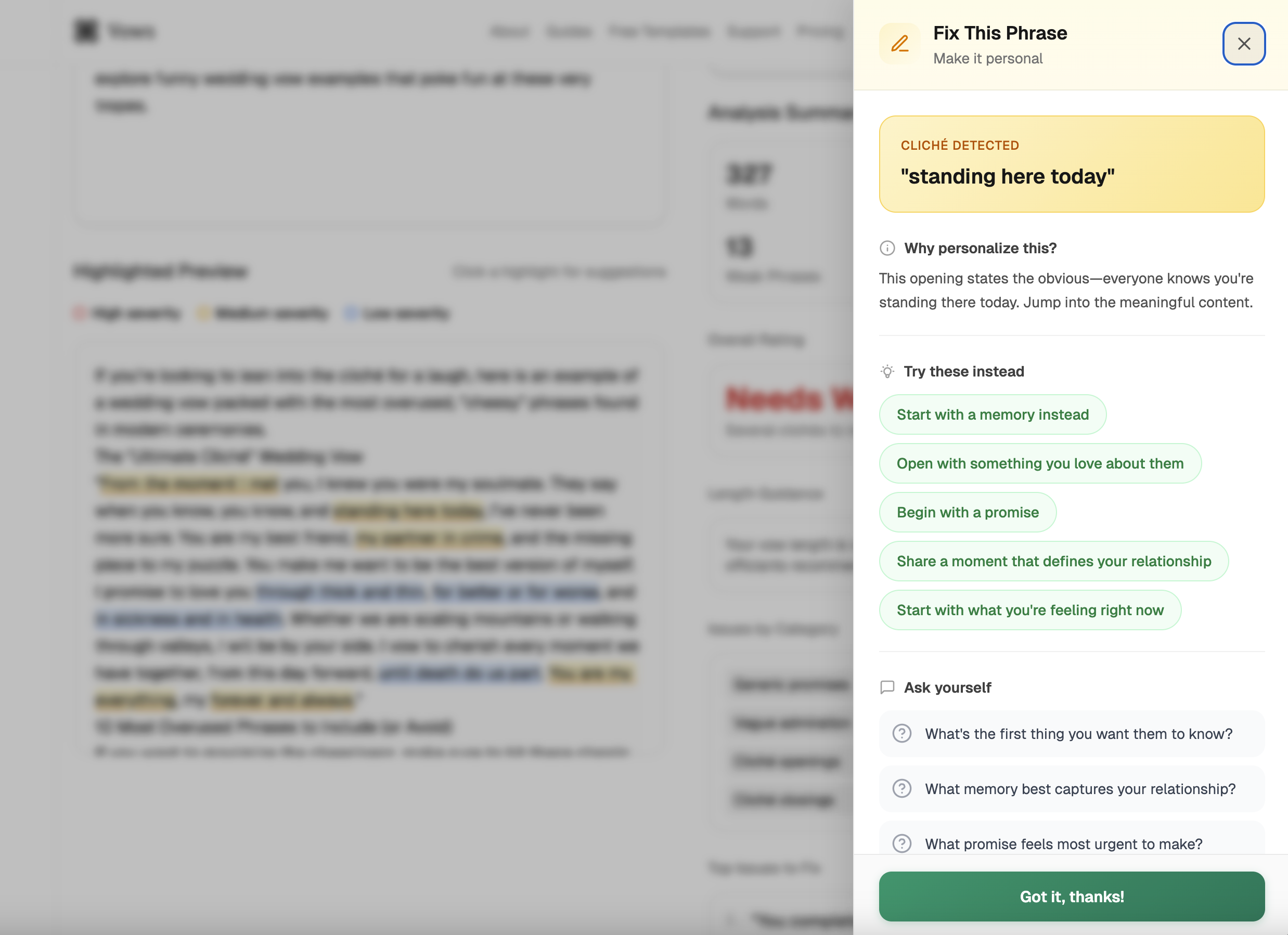 Vows - Screenshot 4 showing product features and functionality