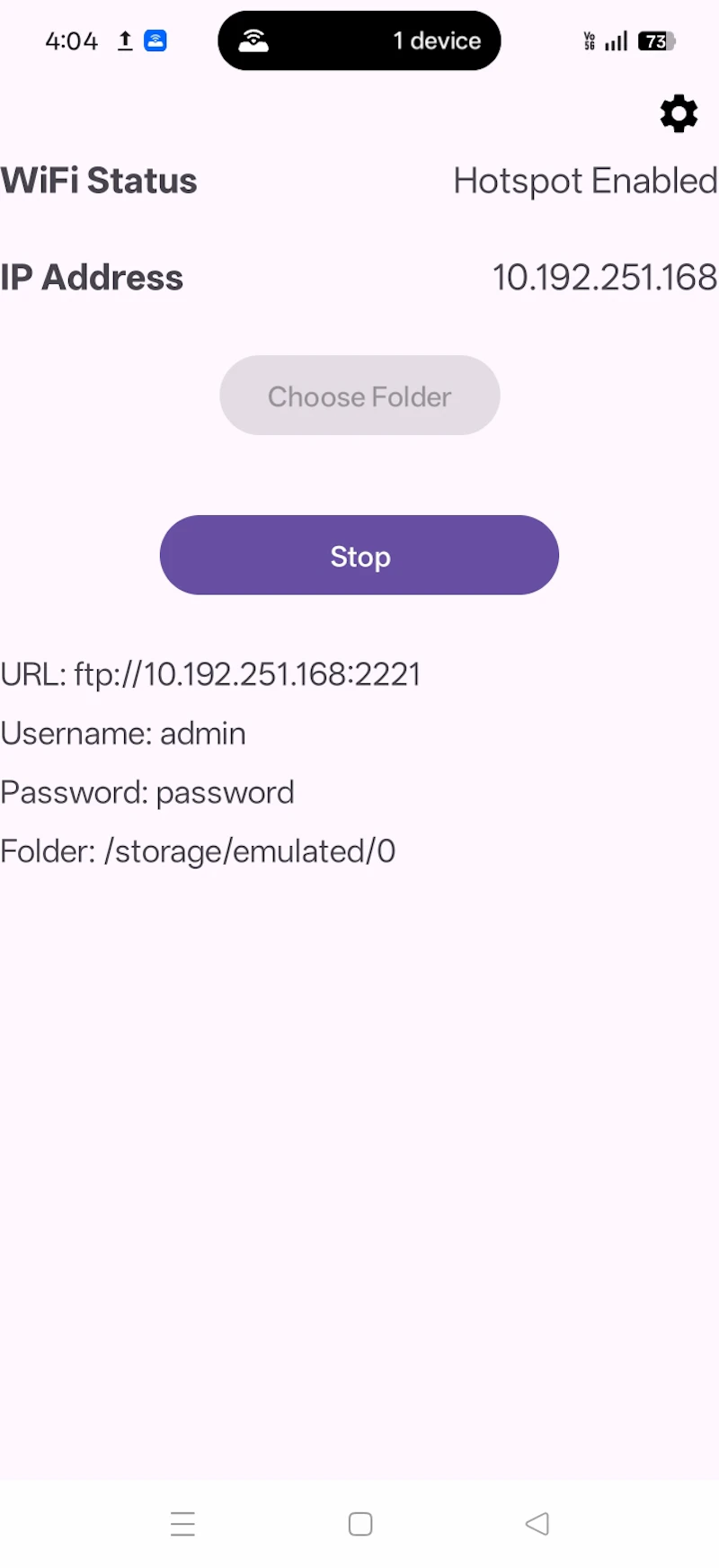 FTP Server - WiFi File Share screenshot 2