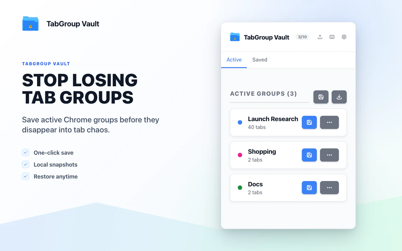 TabGroup Vault screenshot 1