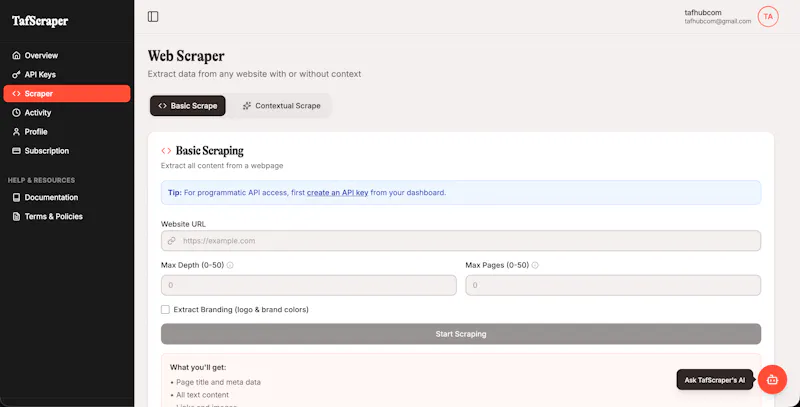 TafScraper screenshot 2