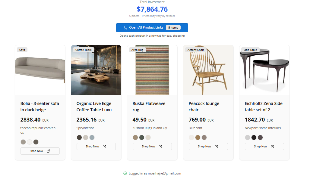 FurnMatch - Screenshot 3 showing product features and functionality