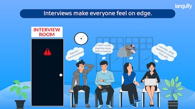 Illustration of an AI analyzing and adapting questions for a simulated interview scenario