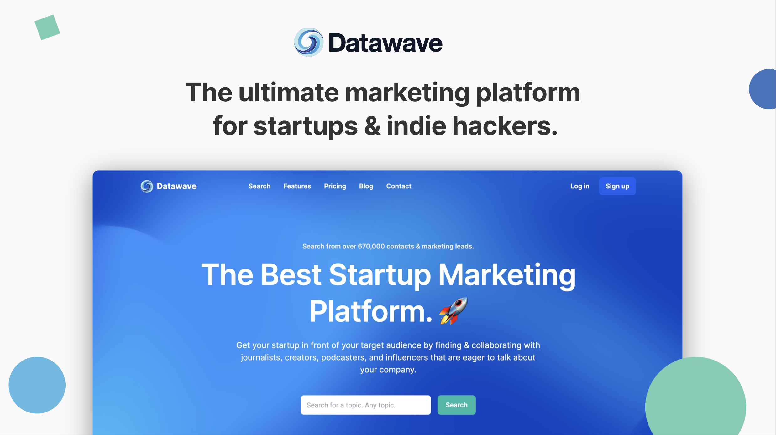 datawave - Startup marketing platform