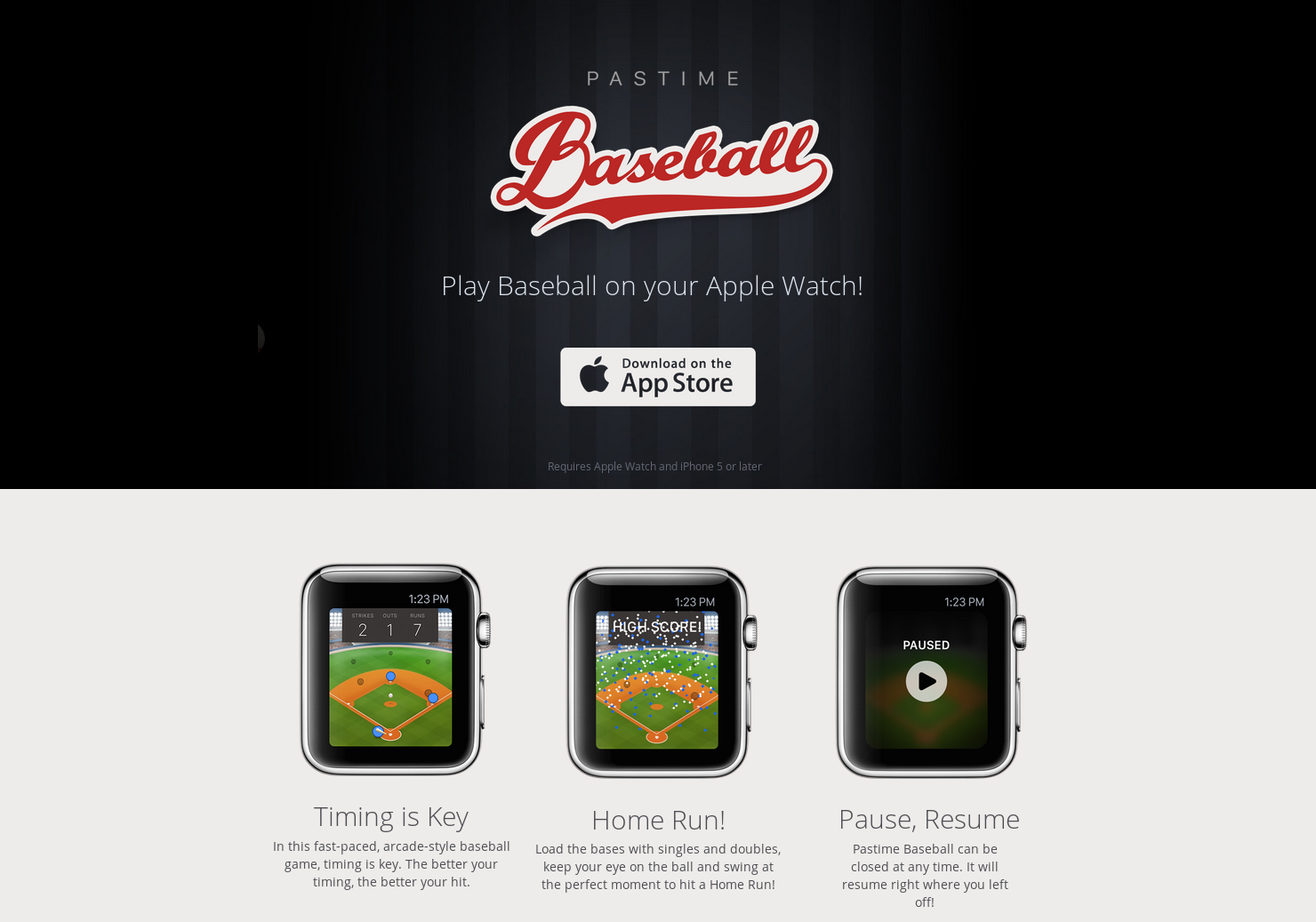 Pastime Baseball for Apple Watch