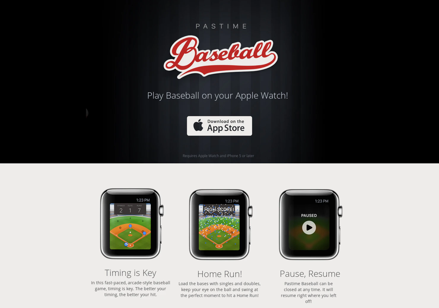 Pastime Baseball for Apple Watch