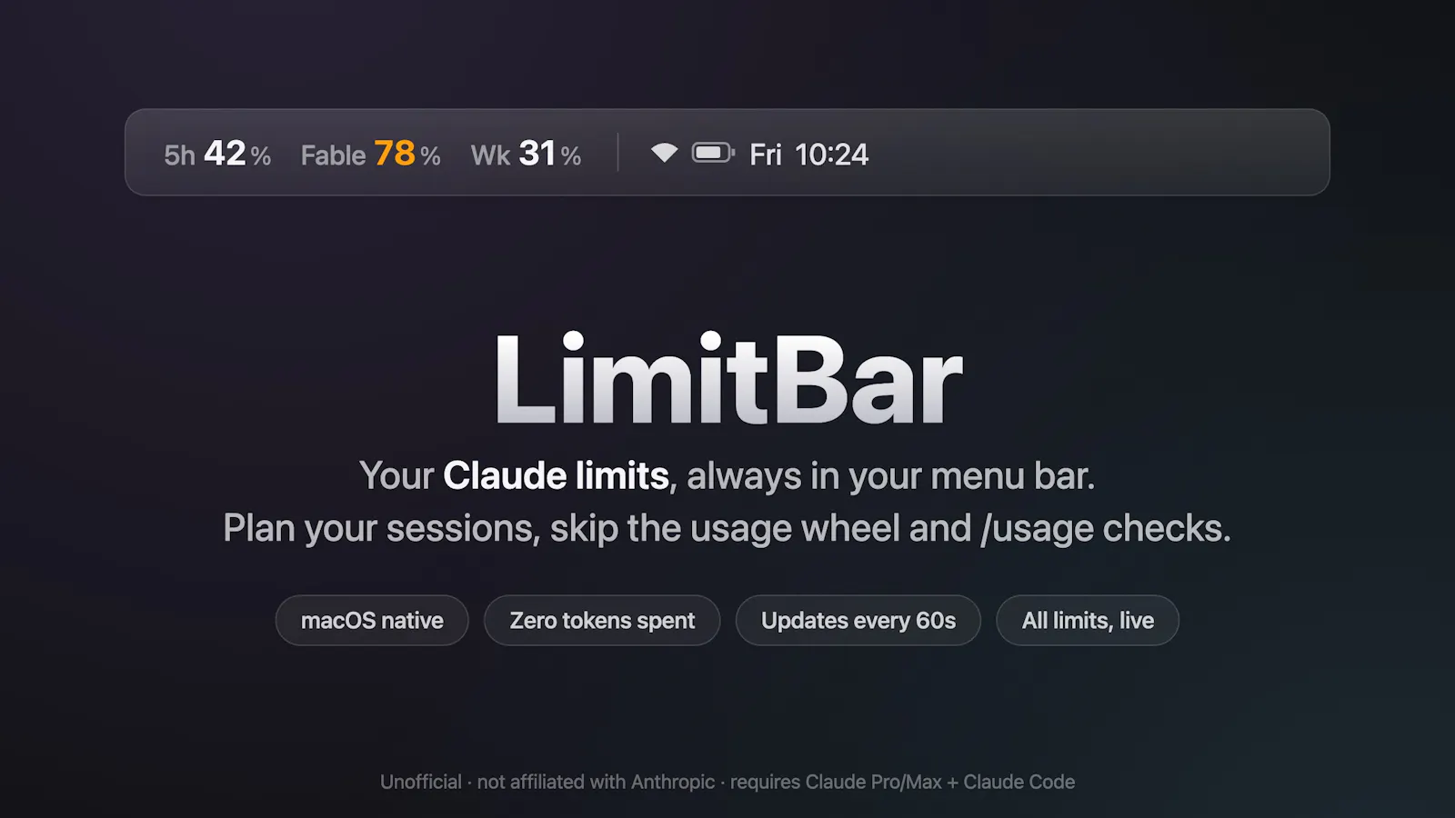 LimitBar screenshot 1